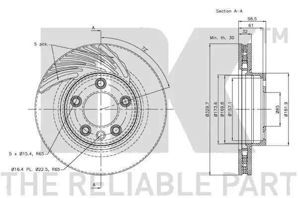 Handler.Part Brake disc NK 3147104 3