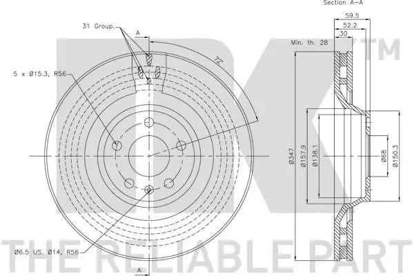 Handler.Part Brake disc NK 3447108 3