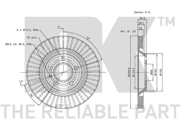 Handler.Part Brake disc NK 3147113 3