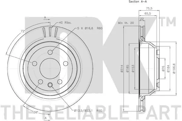 Handler.Part Brake disc NK 3147114 3