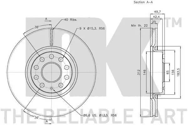 Handler.Part Brake disc NK 2047115 3