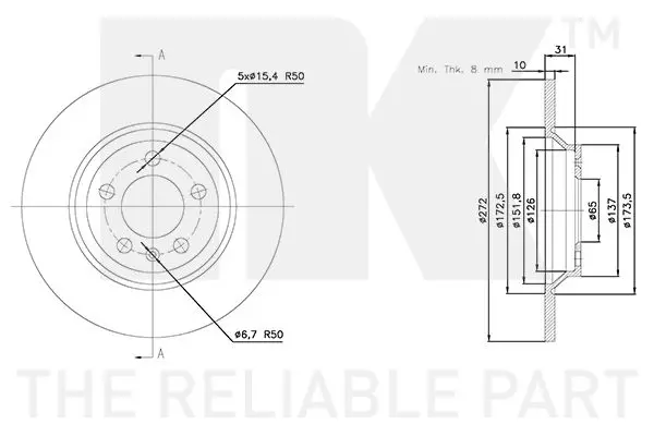 Handler.Part Brake disc NK 2047117 2