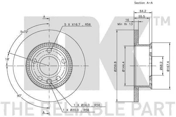 Handler.Part Brake disc NK 204732 3