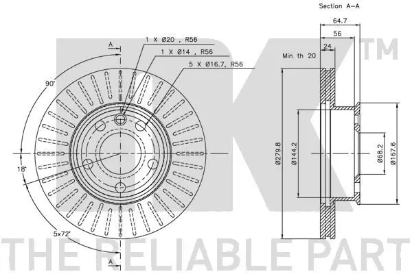 Handler.Part Brake disc NK 204733 3