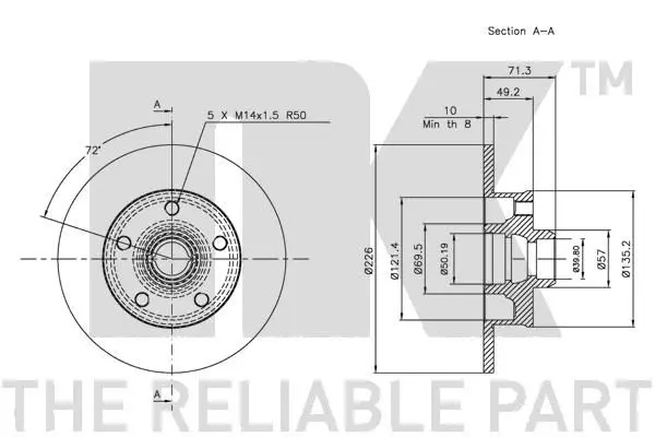 Handler.Part Brake disc NK 204736 3