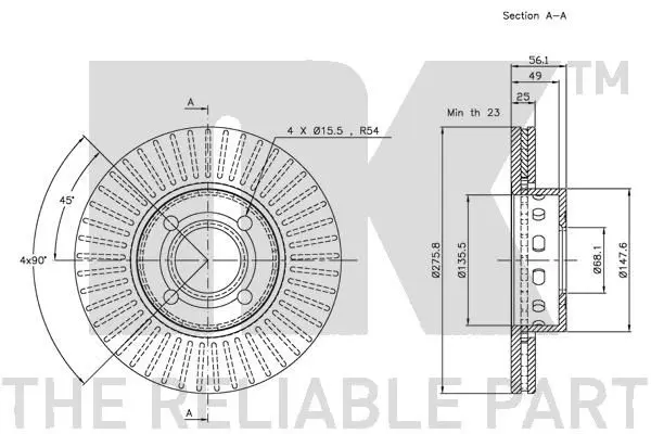 Handler.Part Brake disc NK 204739 3