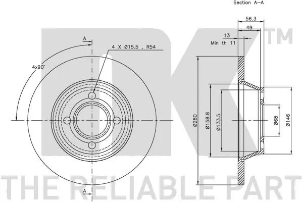 Handler.Part Brake disc NK 204741 3