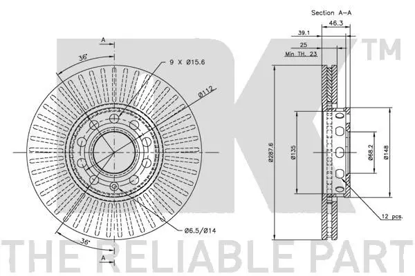 Handler.Part Brake disc NK 204743 3