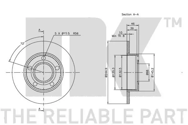 Handler.Part Brake disc NK 204747 3