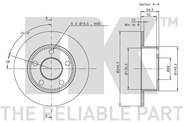 Handler.Part Brake disc NK 204749 3