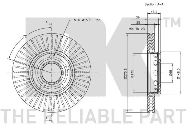 Handler.Part Brake disc NK 204751 3