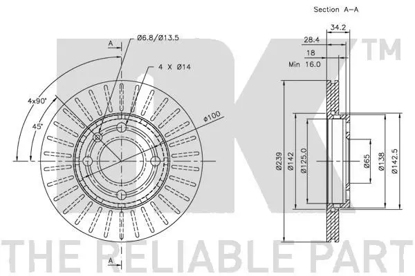 Handler.Part Brake disc NK 204756 3