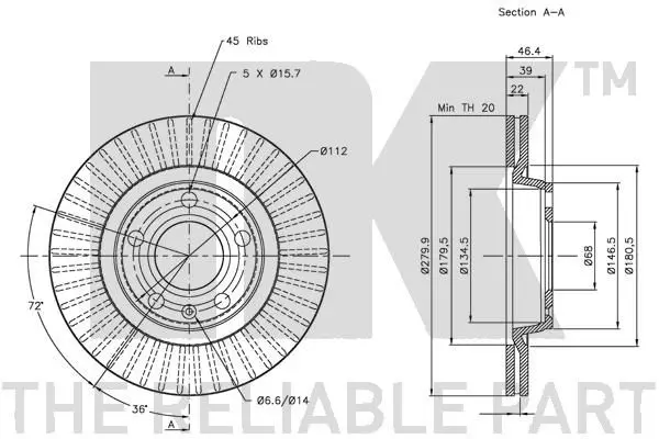 Handler.Part Brake disc NK 204762 3