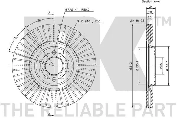 Handler.Part Brake disc NK 204774 3