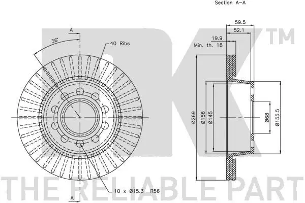 Handler.Part Brake disc NK 204781 3