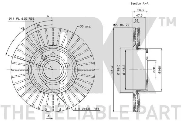 Handler.Part Brake disc NK 204783 3