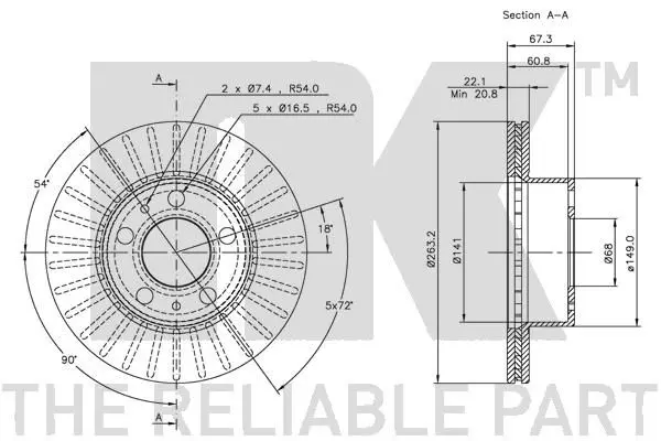 Handler.Part Brake disc NK 204809 3