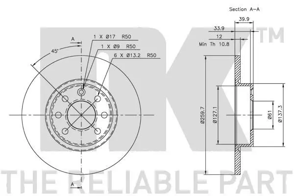 Handler.Part Brake disc NK 204823 3