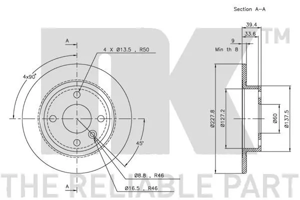 Handler.Part Brake disc NK 204824 3