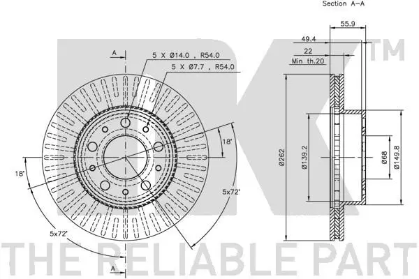 Handler.Part Brake disc NK 204828 3