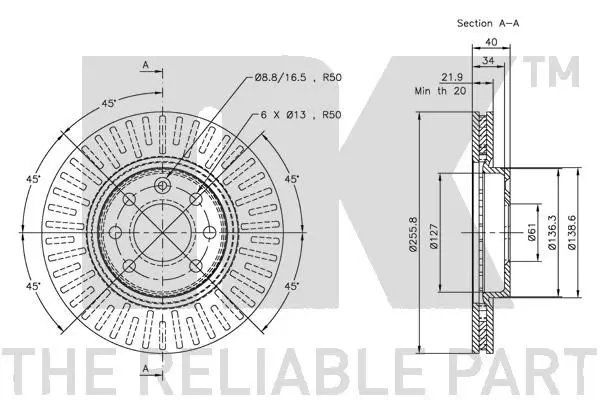 Handler.Part Brake disc NK 204835 3