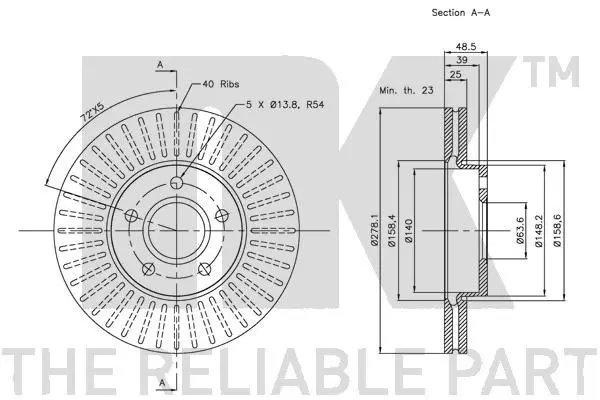 Handler.Part Brake disc NK 204848 3