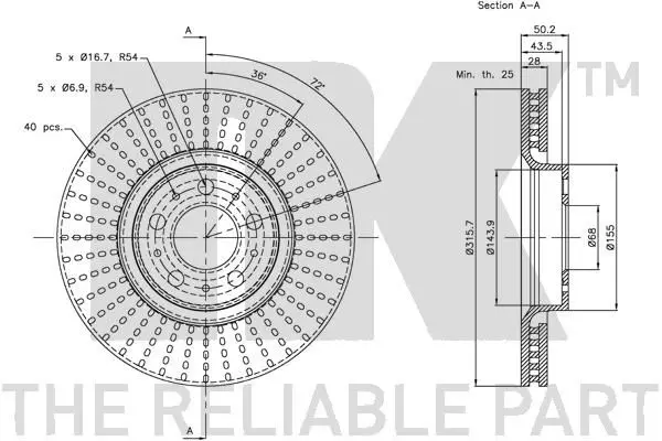 Handler.Part Brake disc NK 204851 3