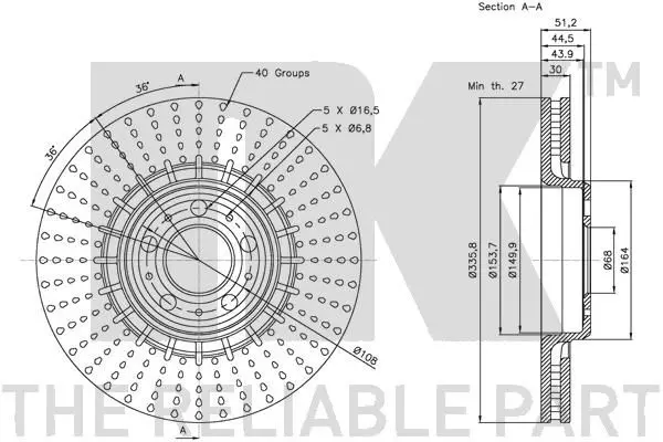 Handler.Part Brake disc NK 204853 3