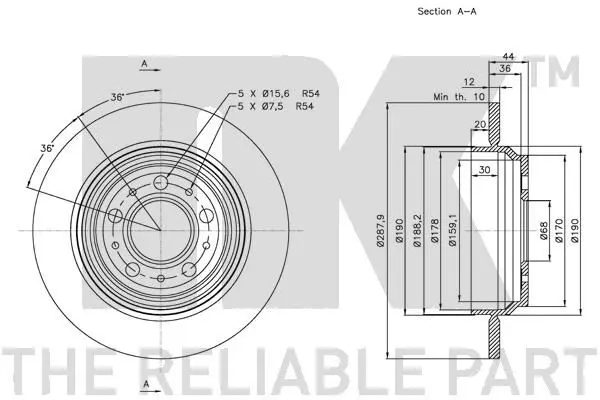 Handler.Part Brake disc NK 204854 3