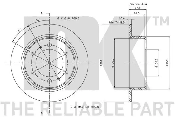 Handler.Part Brake disc NK 205003 3