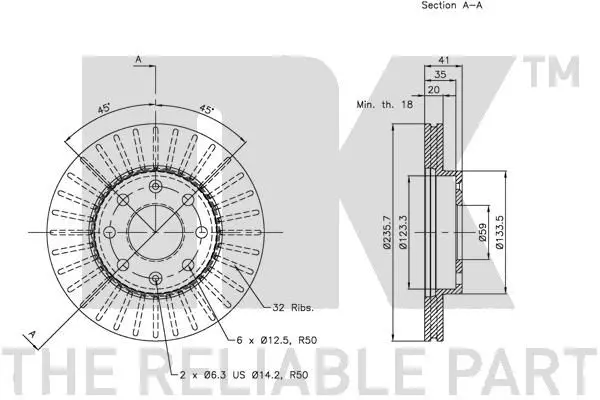 Handler.Part Brake disc NK 205008 3