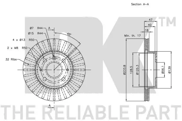 Handler.Part Brake disc NK 205106 3