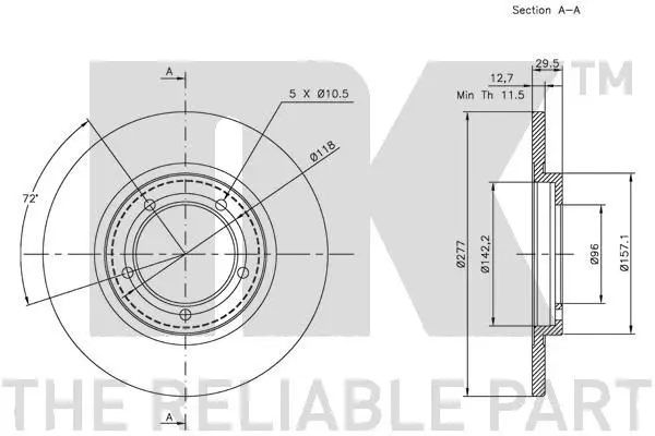 Handler.Part Brake disc NK 205107 3