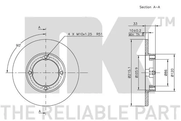 Handler.Part Brake disc NK 205202 3