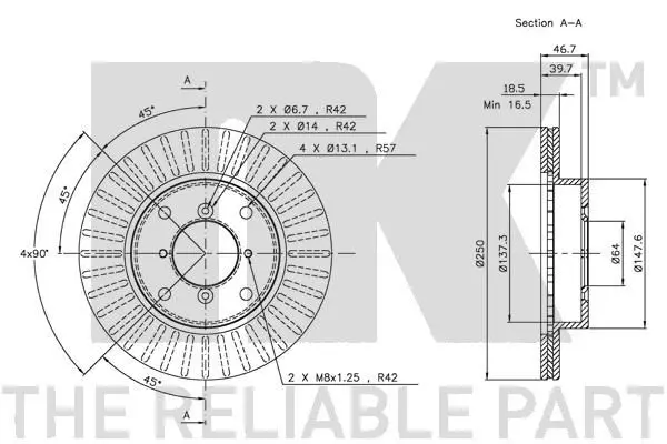 Handler.Part Brake disc NK 205204 2