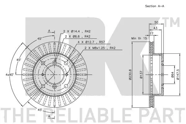 Handler.Part Brake disc NK 205205 3