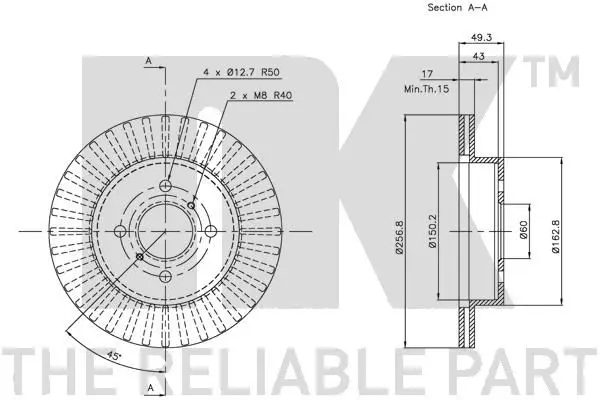 Handler.Part Brake disc NK 205211 3