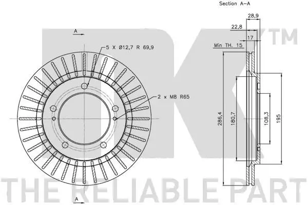 Handler.Part Brake disc NK 205212 3