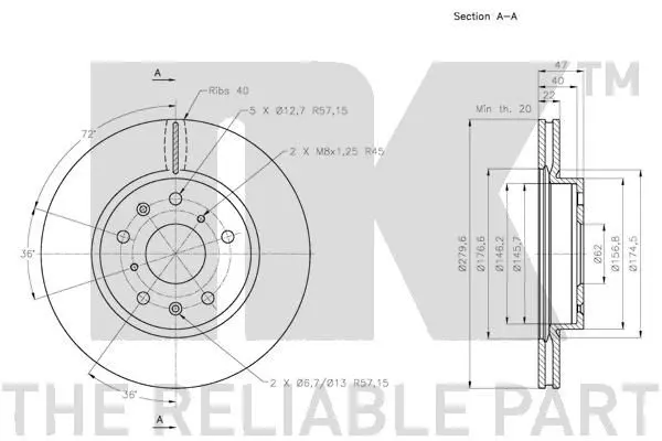 Handler.Part Brake disc NK 205218 3