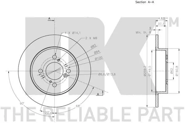 Handler.Part Brake disc NK 205225 3