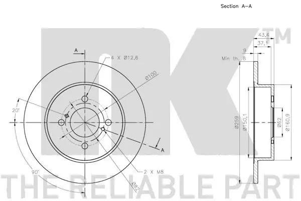 Handler.Part Brake disc NK 205229 3