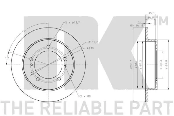 Handler.Part Brake disc NK 205230 3