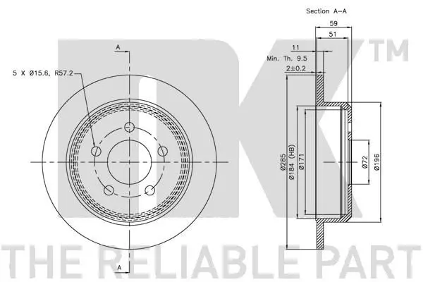 Handler.Part Brake disc NK 209307 3