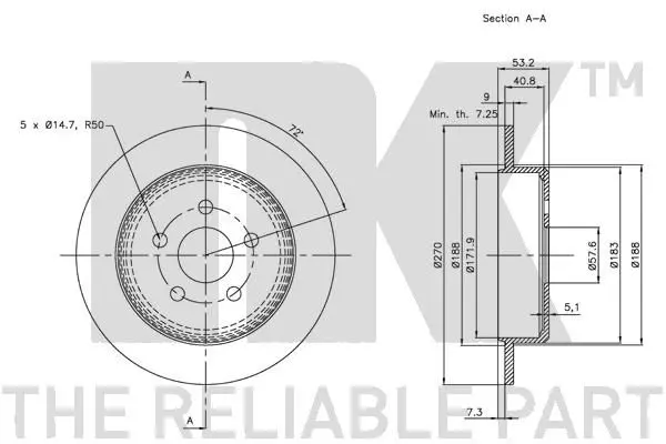 Handler.Part Brake disc NK 209310 3