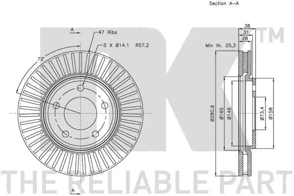 Handler.Part Brake disc NK 209313 3