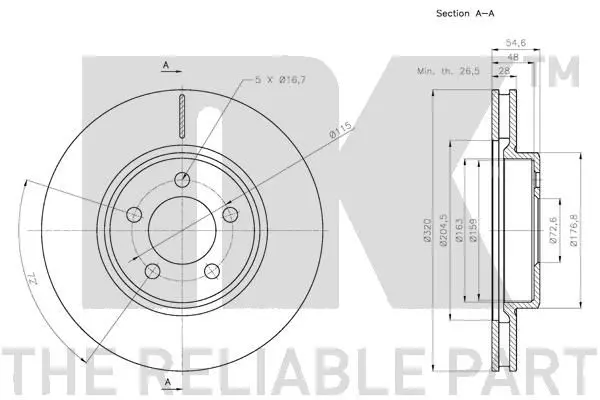 Handler.Part Brake disc NK 209320 3