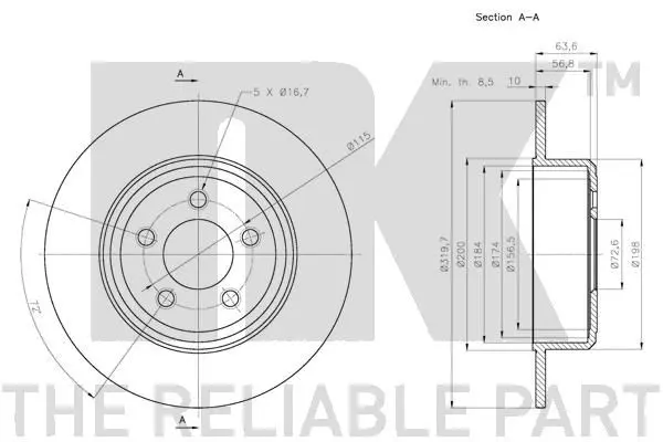 Handler.Part Brake disc NK 209323 3