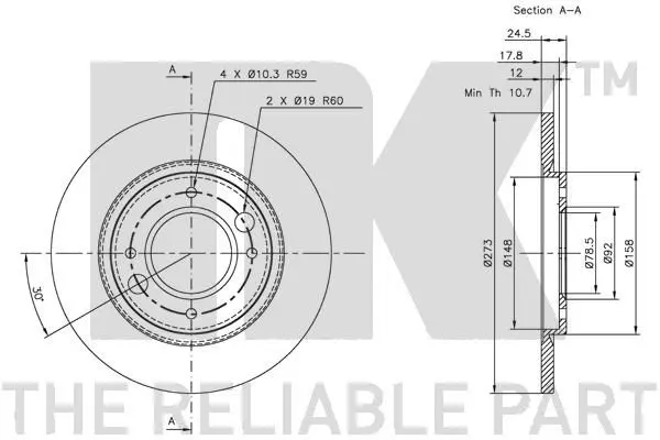 Handler.Part Brake disc NK 209907 2