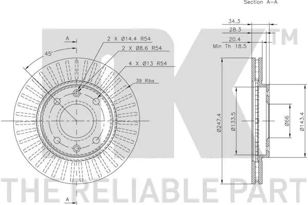 Handler.Part Brake disc NK 209918 3