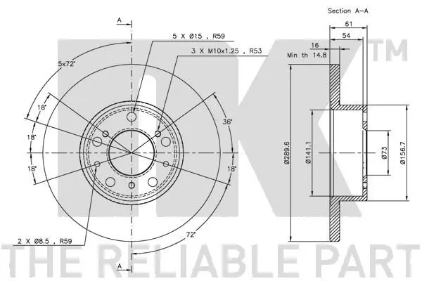 Handler.Part Brake disc NK 209919 3